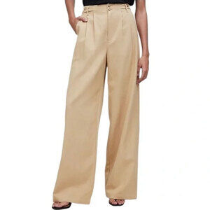 NWT Madewell The Harlow Wide-Leg Pant 0 High Waist Pleated Tencel Lyocell NG521